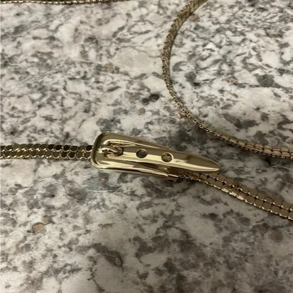 NWT Whiting & Davis Vintage Gold tone Snake Belt . Brand new . - Picture 4 of 8